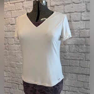 NWT Calvin Klein tiered flutter sleeve blouse